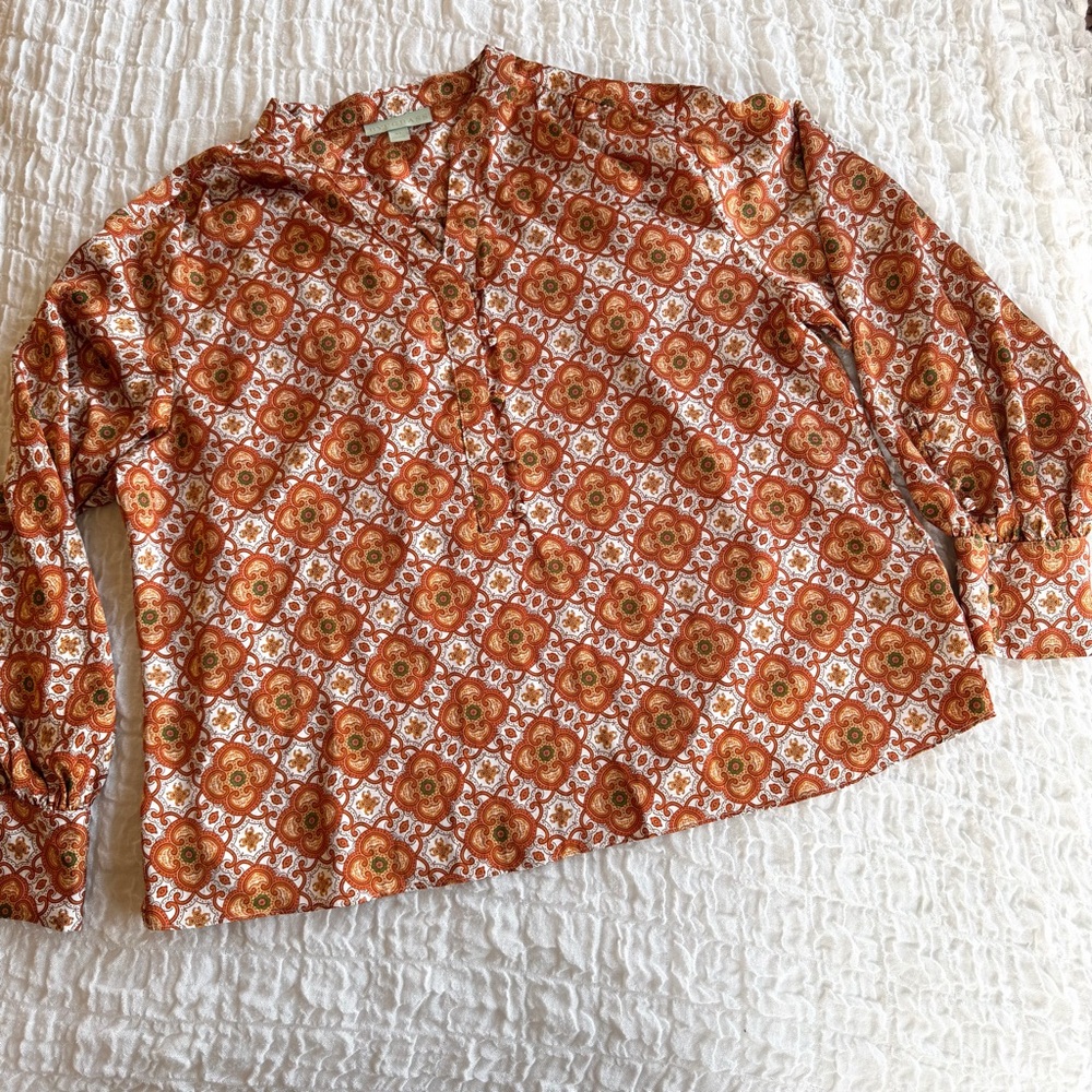Ryegrass Paisley Checkered Blouse XL - Picture 2 of 10